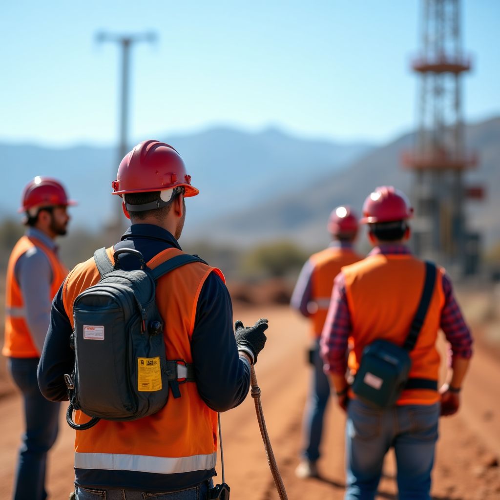 Equipo de InverPetro realizando inspección en campo petrolero de Vaca Muerta