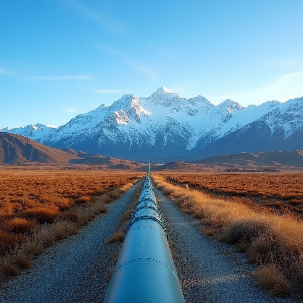 Oleoducto atravesando la Patagonia