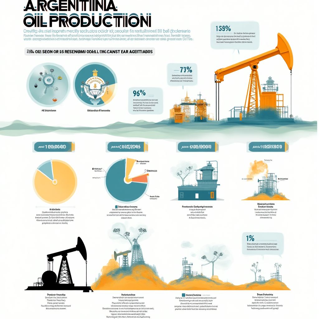 Infografía sobre producción petrolera en Argentina